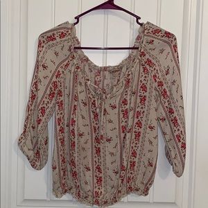 Long sleeve floral crop top